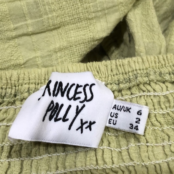 Princess Polly Campbell Cutout Corset Dress Size US 2 Pastel Green Puff Sleeve - Picture 5 of 9